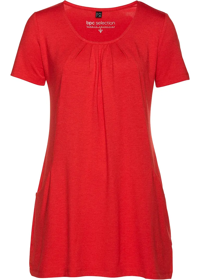 Longshirt in rot von vorne - bonprix