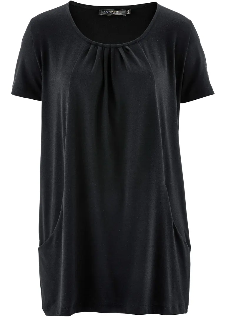 Longshirt in schwarz von vorne - bonprix