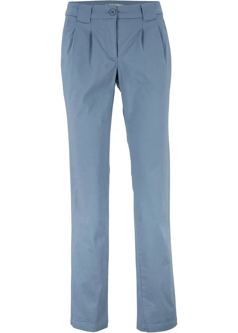 Stretch-Chinohose in blau von vorne - bonprix