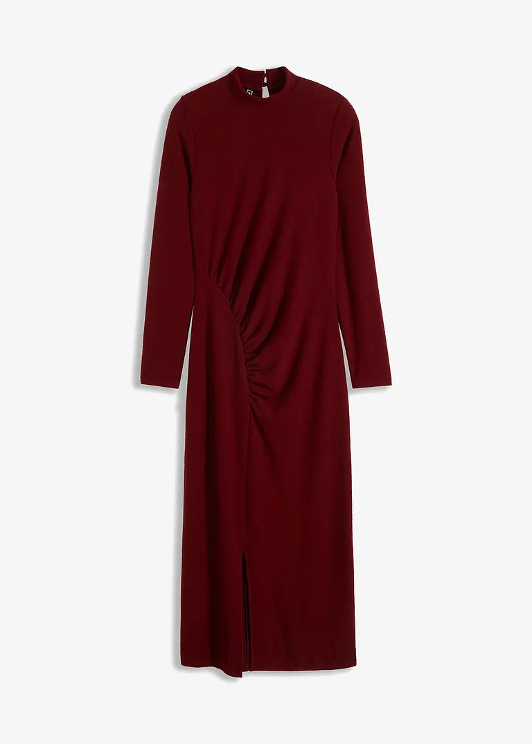 Jerseykleid mit Raffung in rot von vorne - bonprix