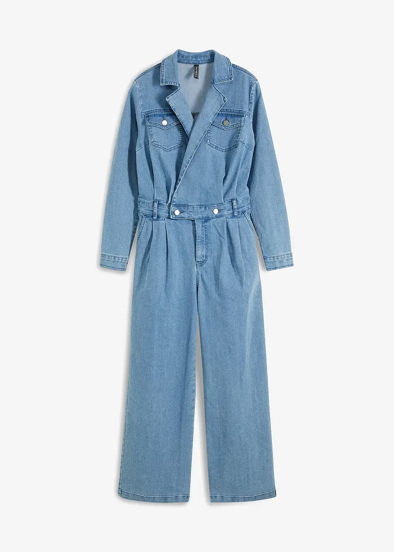 Jeans-Overall in blau von vorne - bonprix