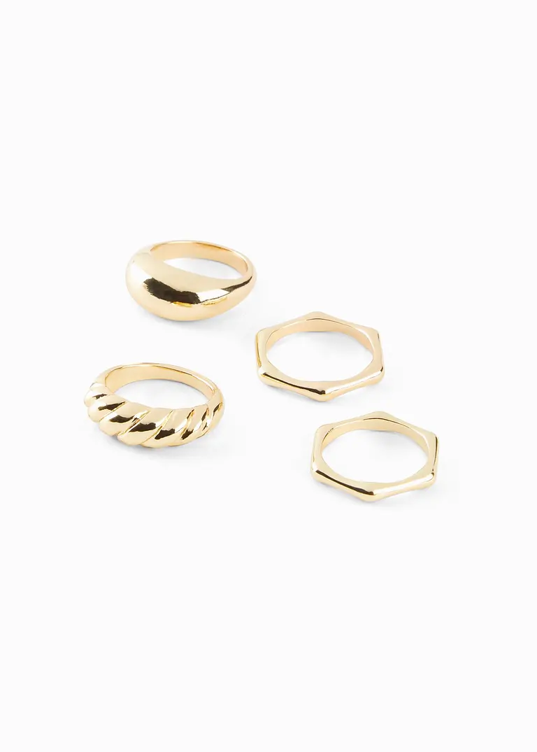 Ringset (4-tlg.Set) in gold von vorne - RAINBOW