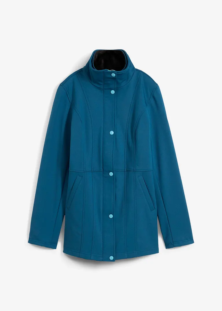 Softshelljacke, 2-in-1, wasserabweisend in petrol von vorne - bonprix