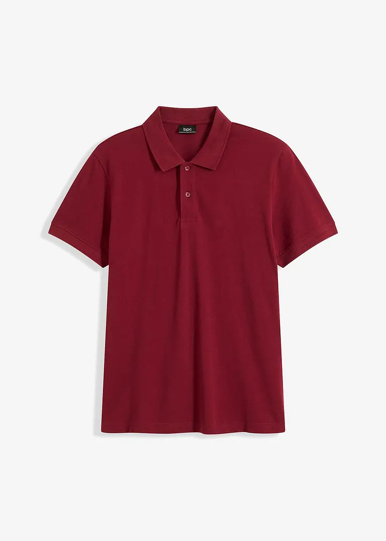 Piqué-Poloshirt aus reiner Bio-Baumwolle in rot von vorne - bonprix