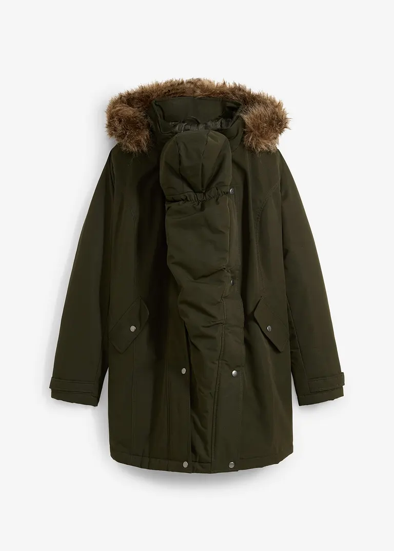 3-in-1 Funktions-Umstandsjacke und Tragejacke in grün von vorne - bonprix
