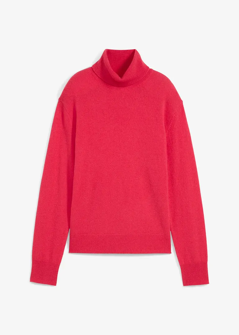 Kaschmir-Rollkragenpullover aus Good Cashmere Standard® in rot von vorne - bonprix