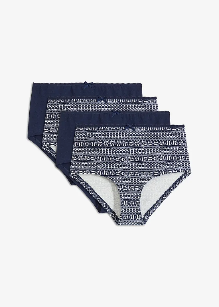 Maxipanty mit Bio-Baumwolle (4er Pack) in blau von vorne - bonprix