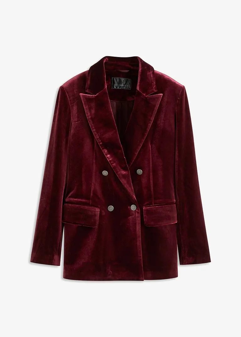 Blazer aus softem Samt in rot von vorne - bonprix