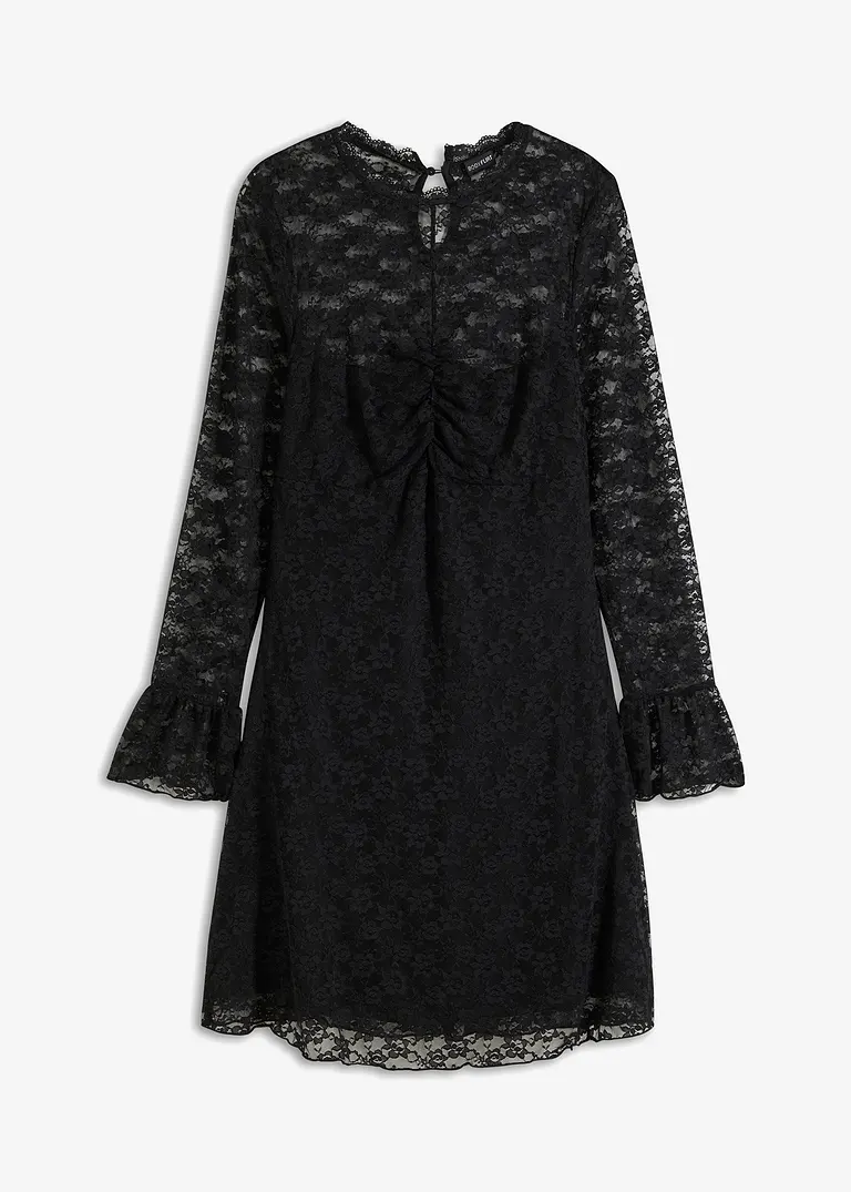 Spitzenkleid in schwarz von vorne - bonprix