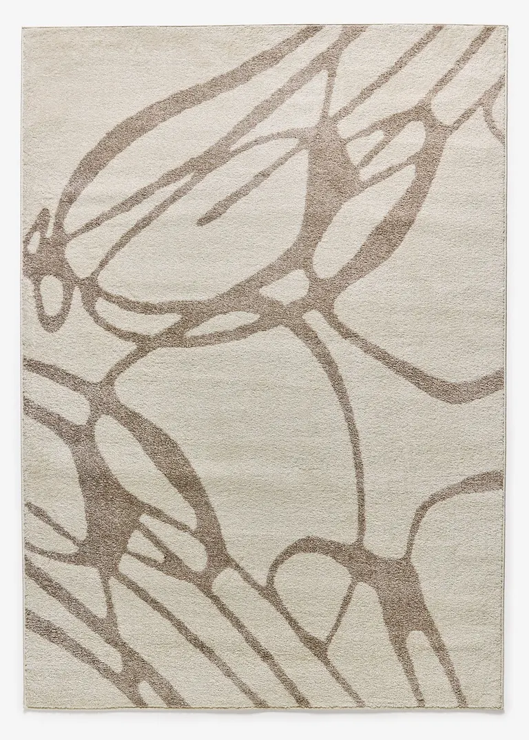 Teppich mit moderner Musterung in beige von vorne - bonprix