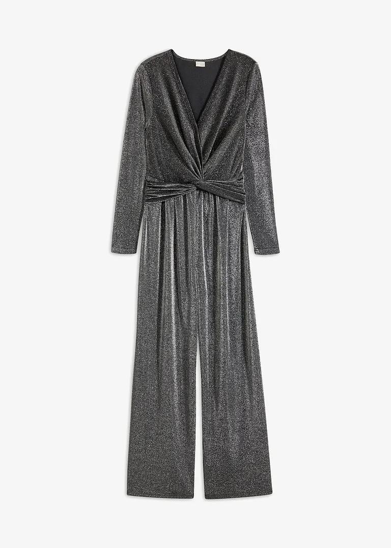 Overall mit Glitzer in schwarz von vorne - bonprix
