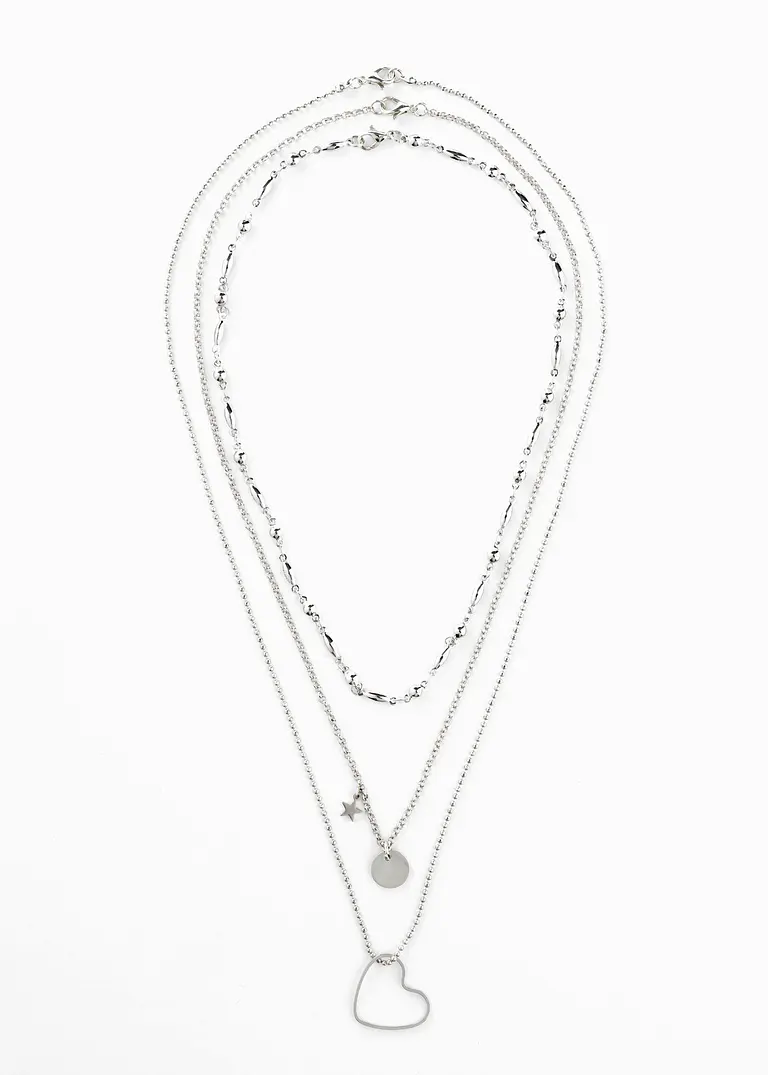 Kettensets (3-tlg.Set) in silber von vorne - bonprix