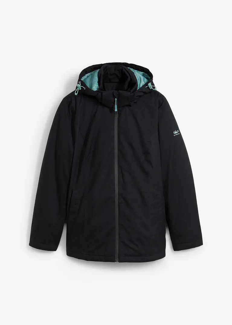 Wasserdichte 2in1 Optik Funktions-Jacke in schwarz von vorne - bonprix