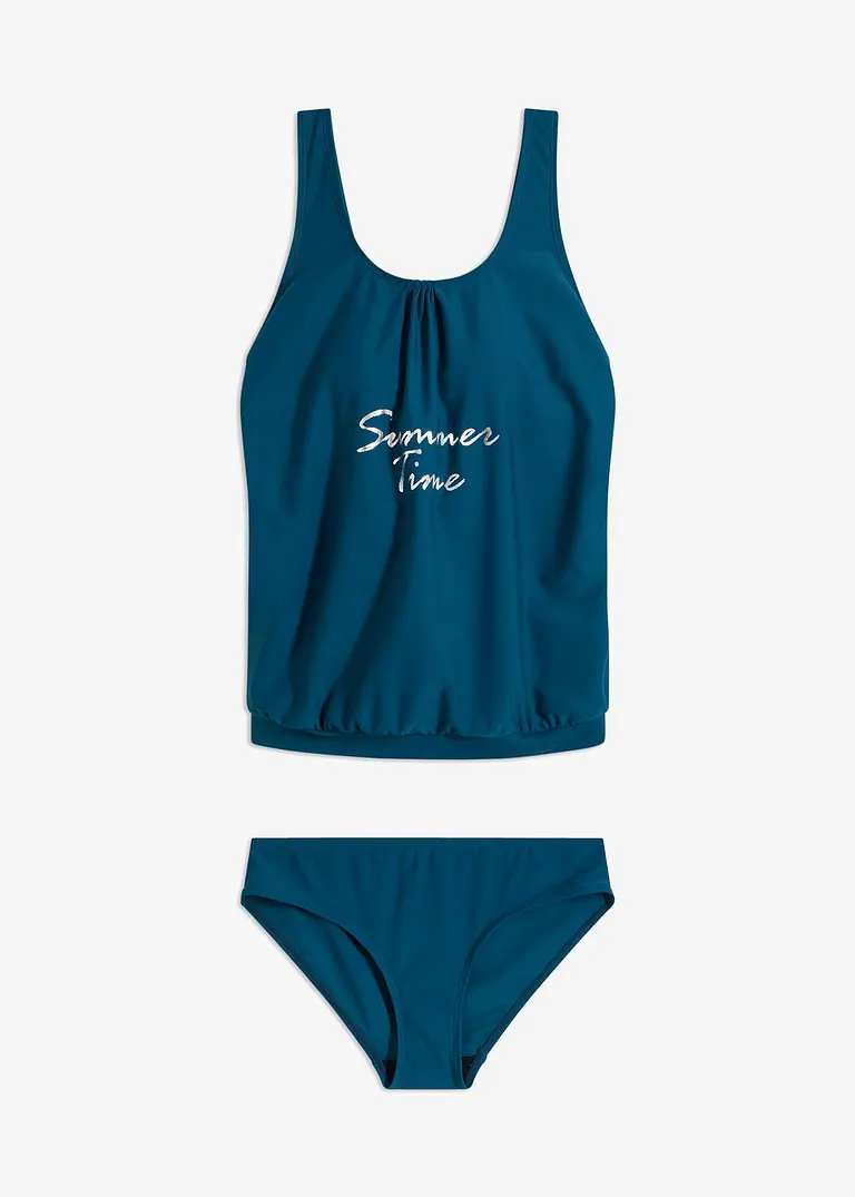 Tankini (2-tlg. Set) in petrol von vorne - bonprix