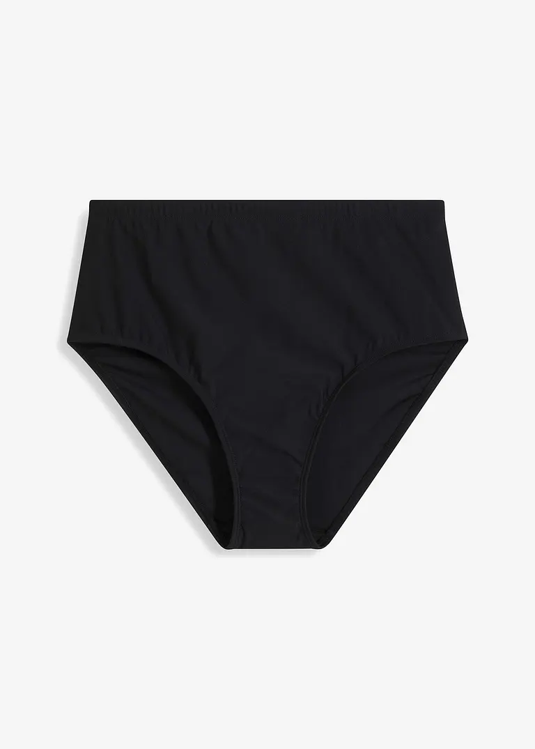 High Waist Shape Bikinihose leichte Formkraft in schwarz von vorne - bonprix
