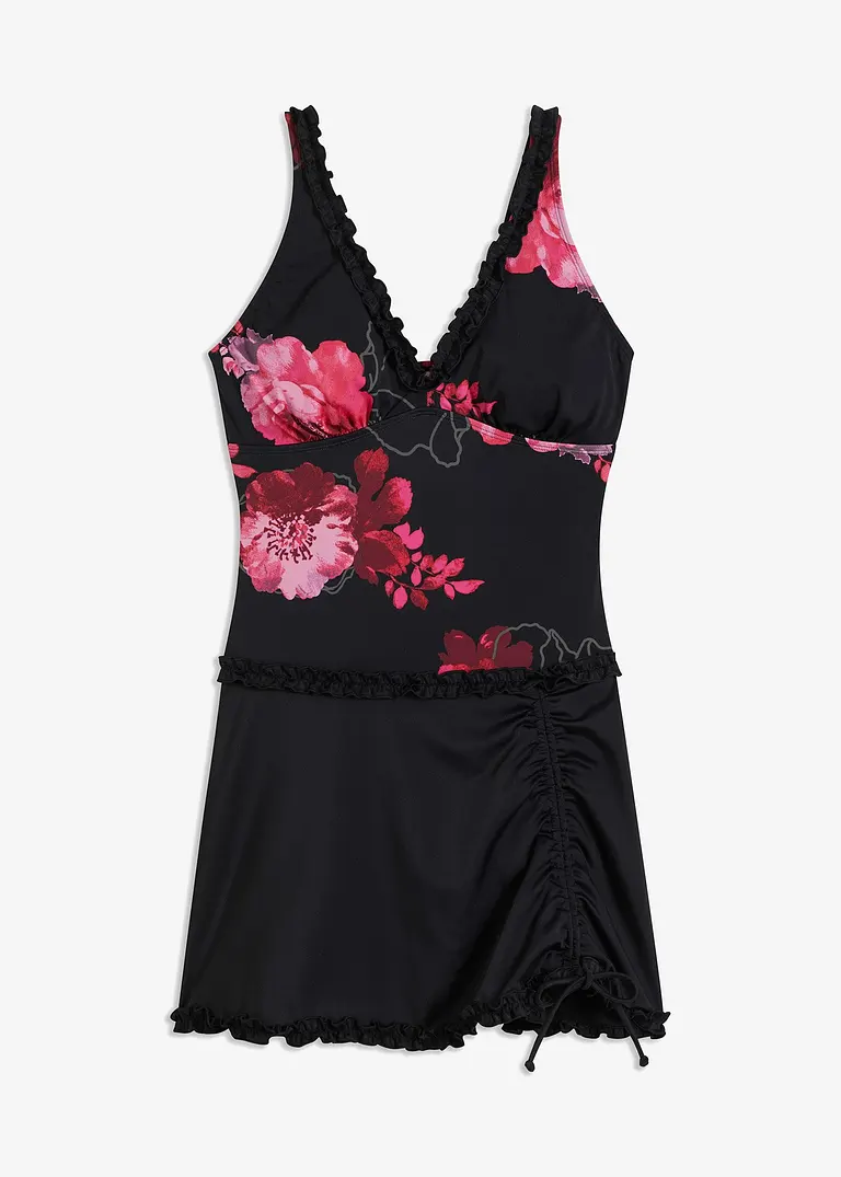 Shape Badekleid mittlere Formkraft in schwarz von vorne - bonprix