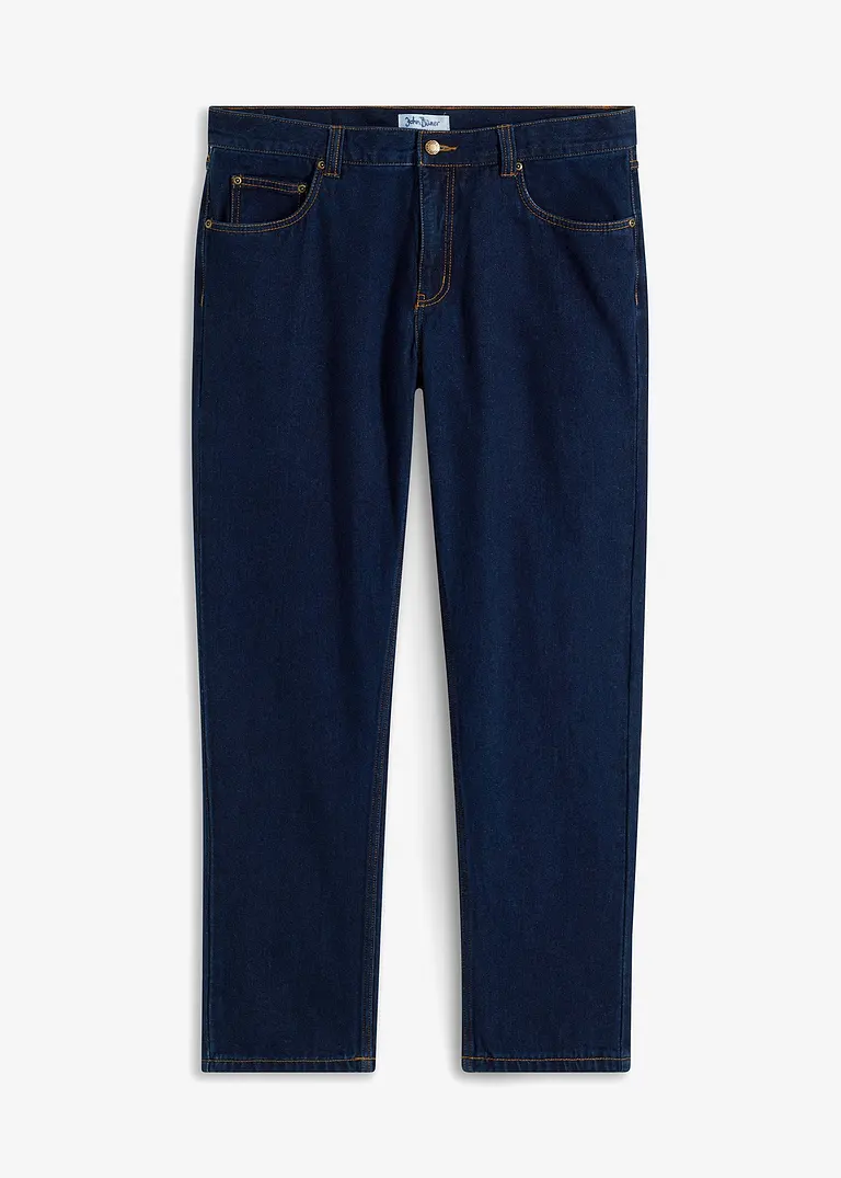 Regular Fit Jeans aus stabilem Denim, Straight in blau von vorne - bonprix