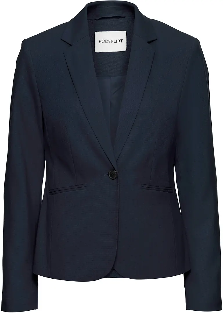 Blazer, Petite in blau von vorne - bonprix