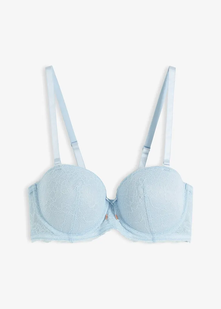 Balconette BH mit abnehmbaren Trägern in blau von vorne - bonprix