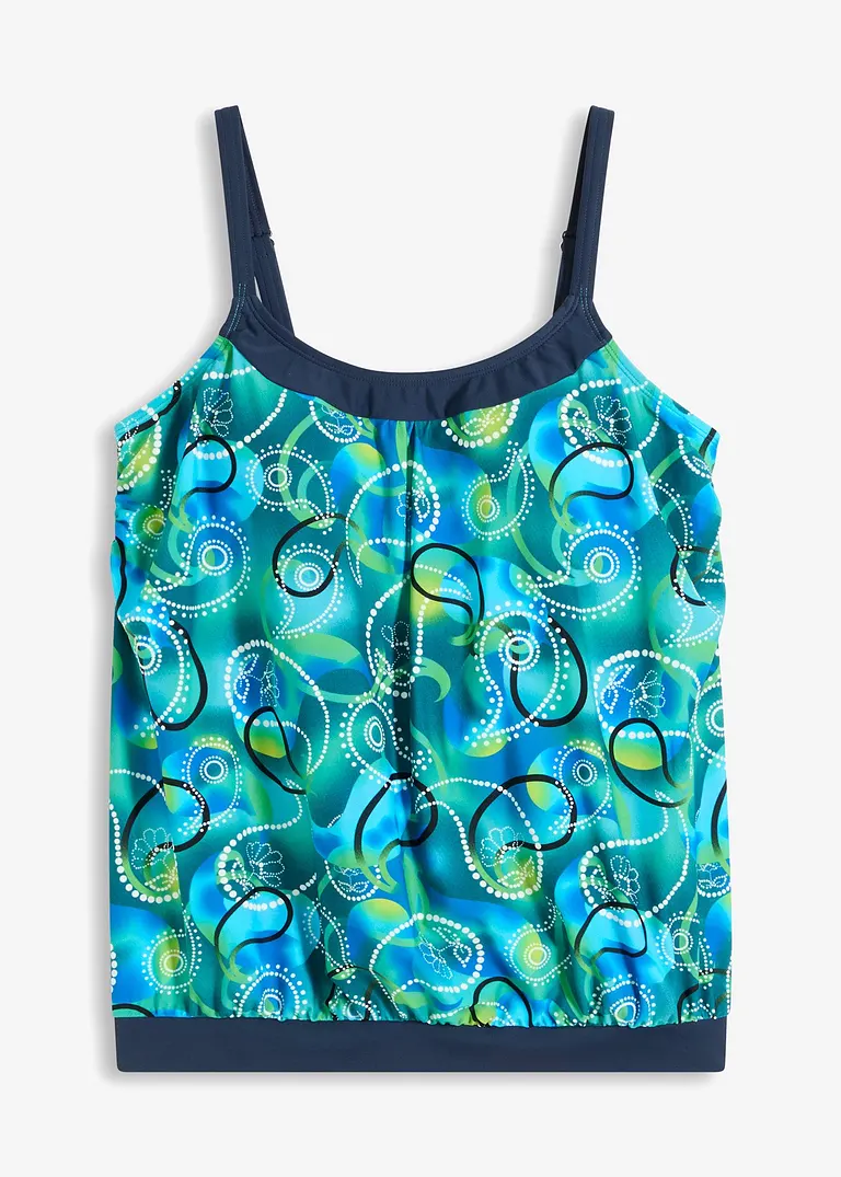 Tankini Oberteil in blau von vorne - bonprix
