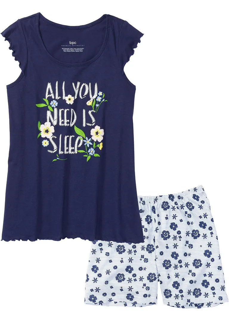 Shorty in blau von vorne - bonprix
