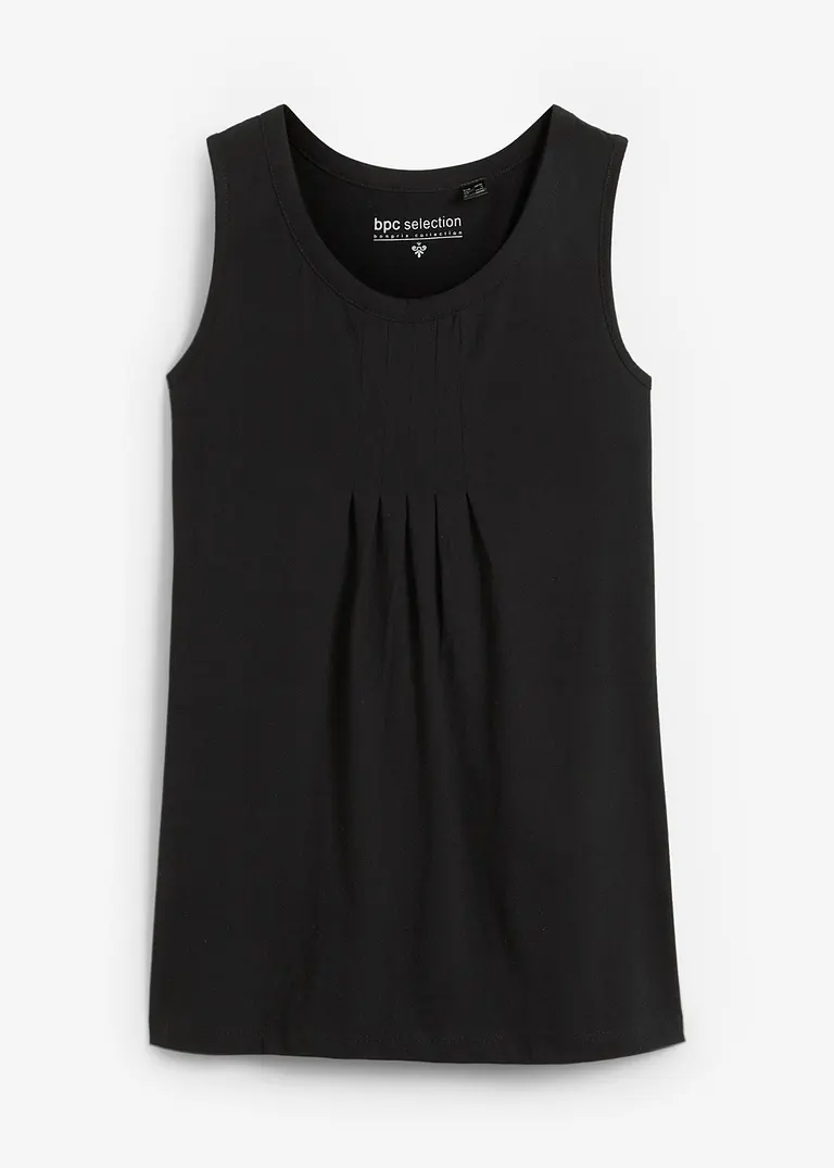 Long-Top in schwarz von vorne - bonprix