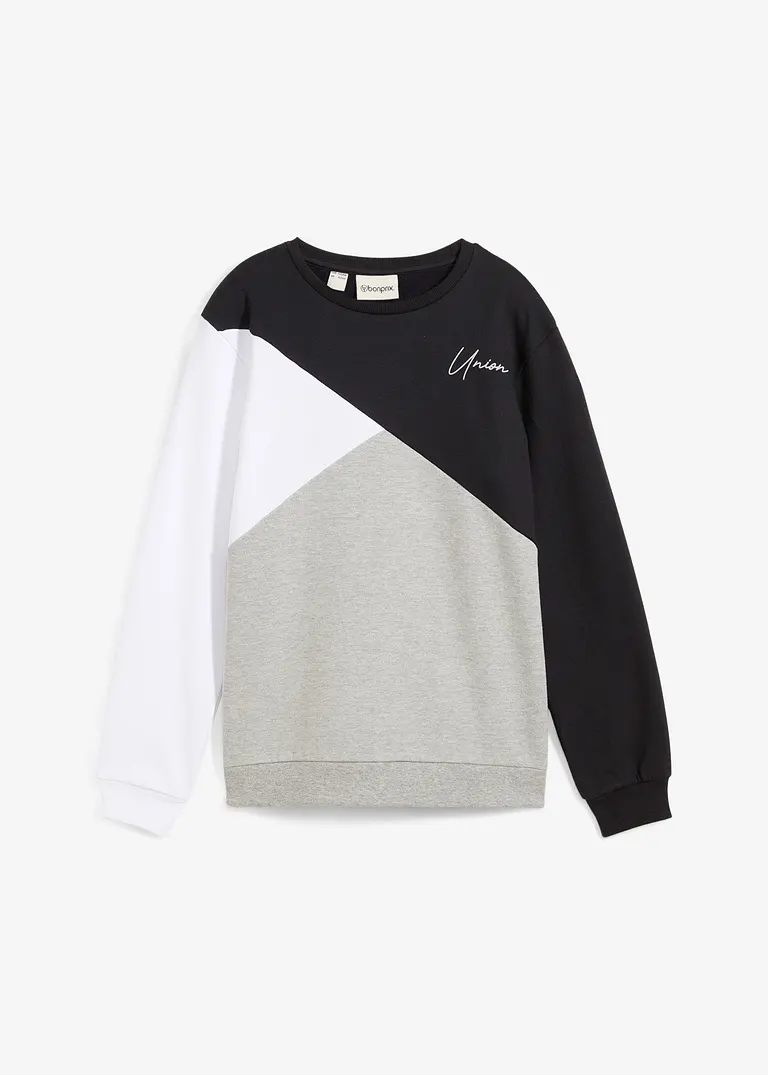 Sweatshirt, Loose Fit aus reiner Bio-Baumwolle in schwarz von vorne - bonprix