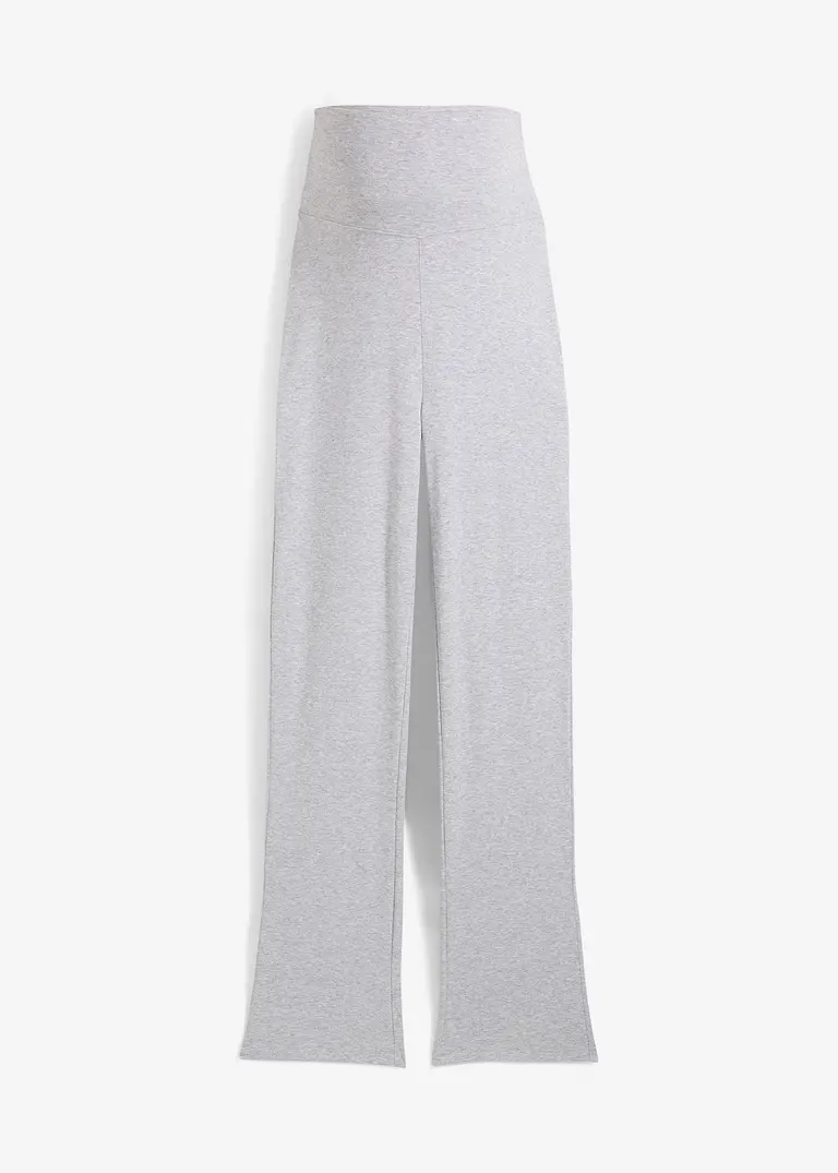 2-in-1 Umstandshose aus Jersey für die Schwangerschaft und danach, Straight in grau von vorne - bonprix