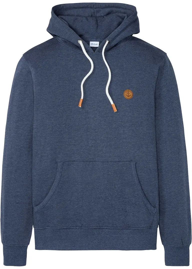 Kapuzensweatshirt in blau von vorne - bonprix