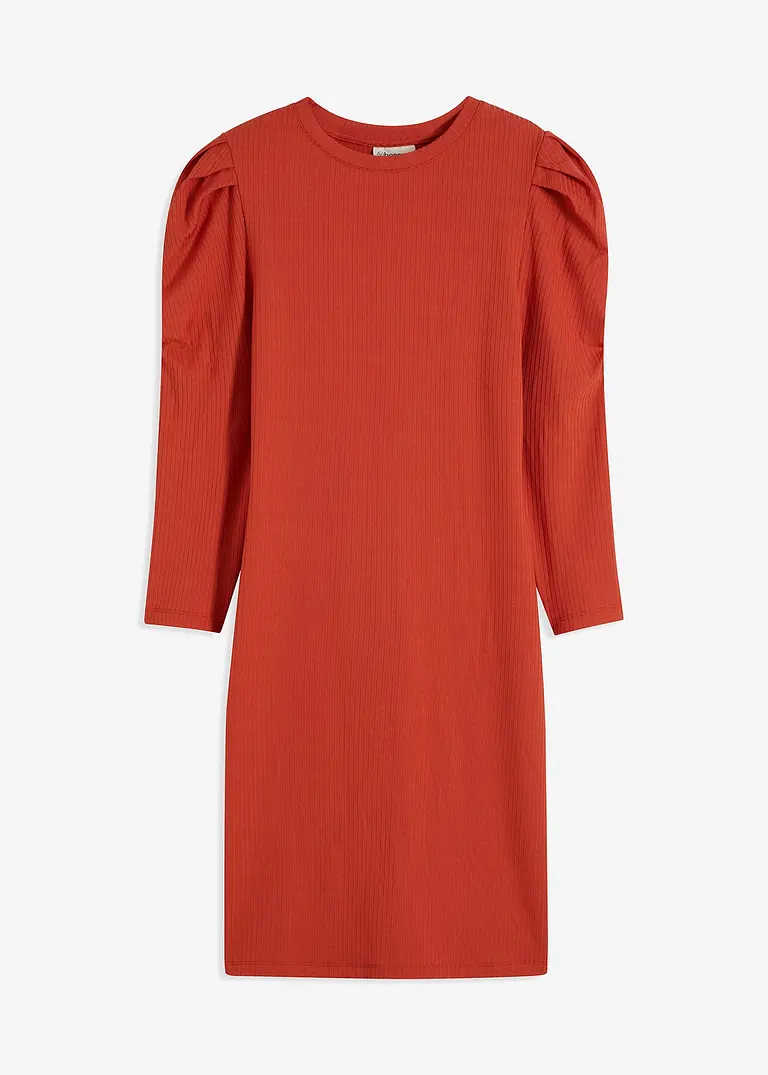 geripptes Jerseykleid in rot von vorne - bonprix