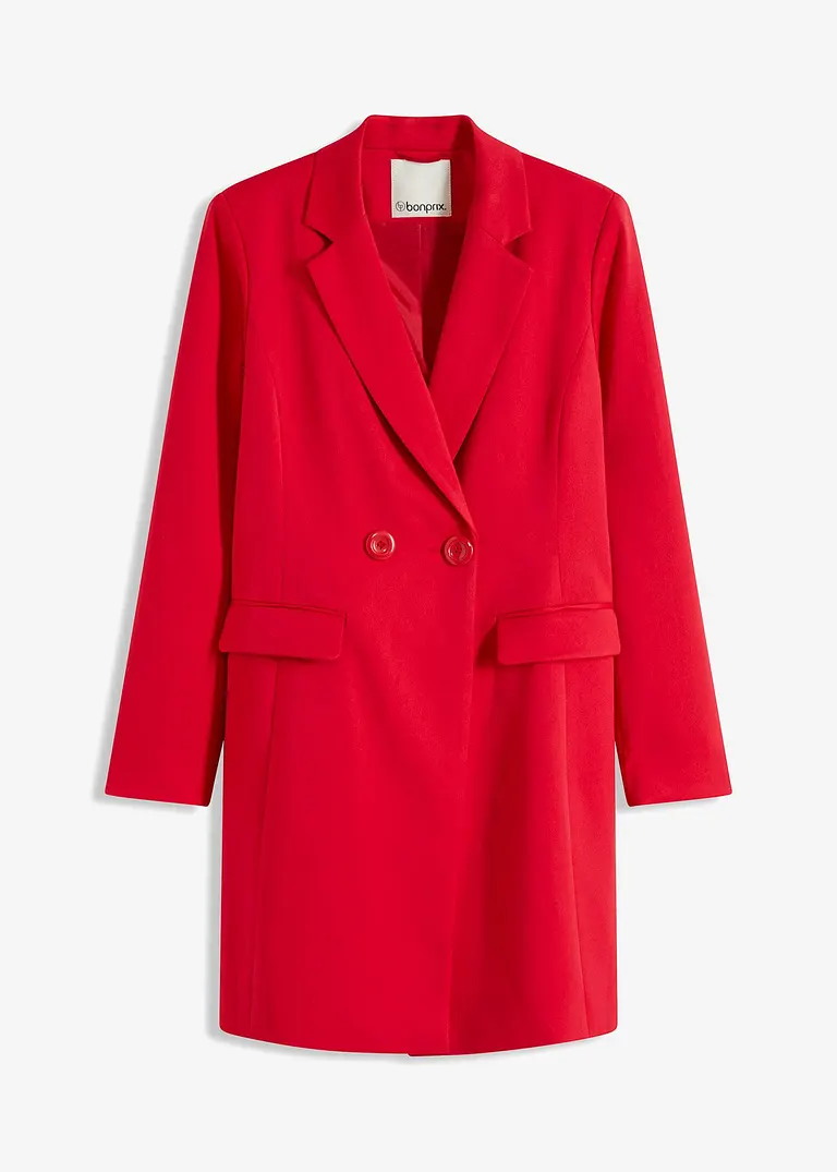 Longblazer mit V-Ausschnitt, langarm in rot von vorne - bonprix