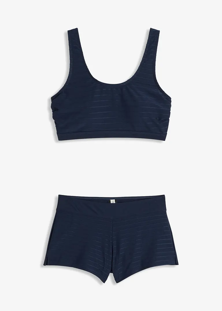 Bustier Bikini (2-tlg.Set) in blau von vorne - bonprix