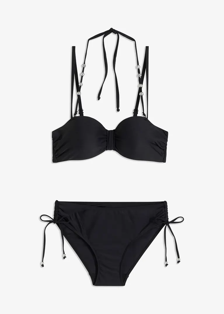 Bügel Bikini (2-tlg. Set) in schwarz von vorne - bonprix