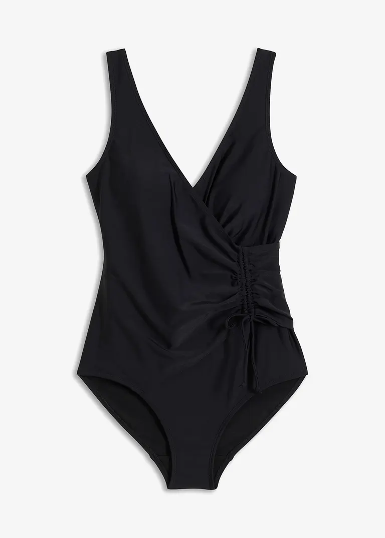 Shape Badeanzug leichte Formkraft in schwarz von vorne - bonprix