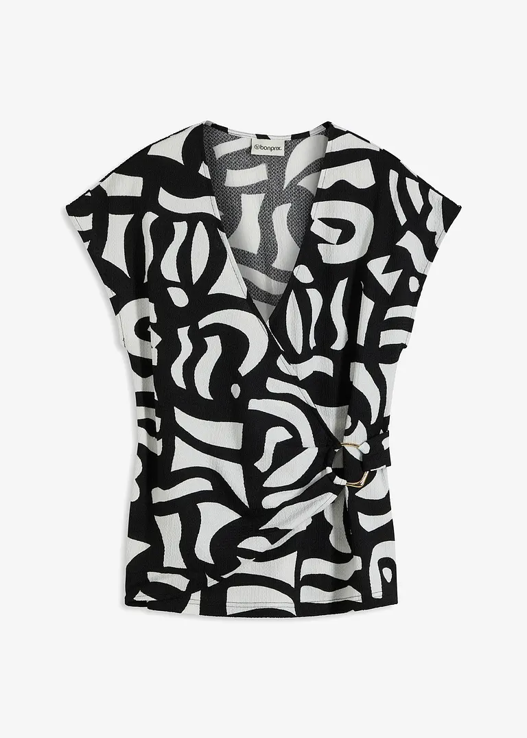 bedrucktes Shirt in schwarz von vorne - bonprix