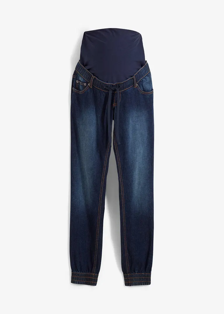 Umstands-Denimjogger aus Bio-Baumwolle in blau von vorne - bonprix