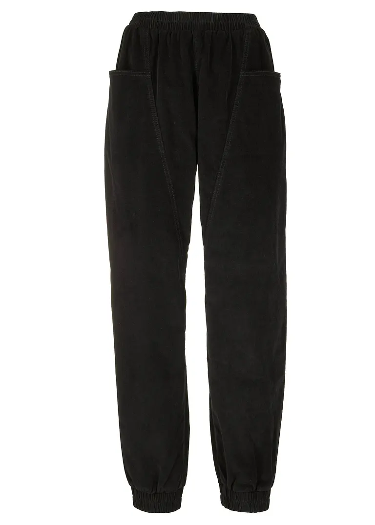 Cord-Hose aus Baumwoll-Mix in schwarz von vorne - bonprix