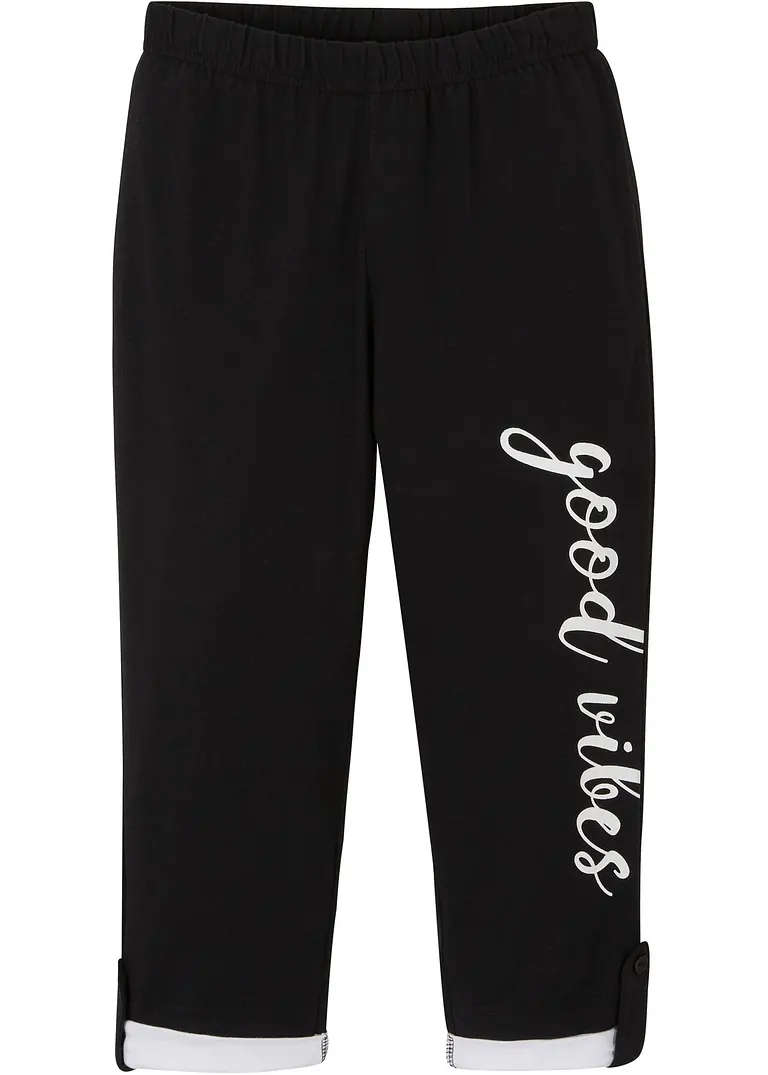 ¾ Leggings mit Bio-Baumwolle in schwarz von vorne - bonprix