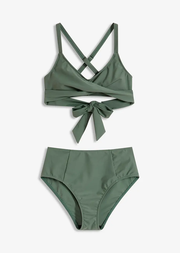 Bustier Bikini (2-tlg.Set) in grün von vorne - bonprix
