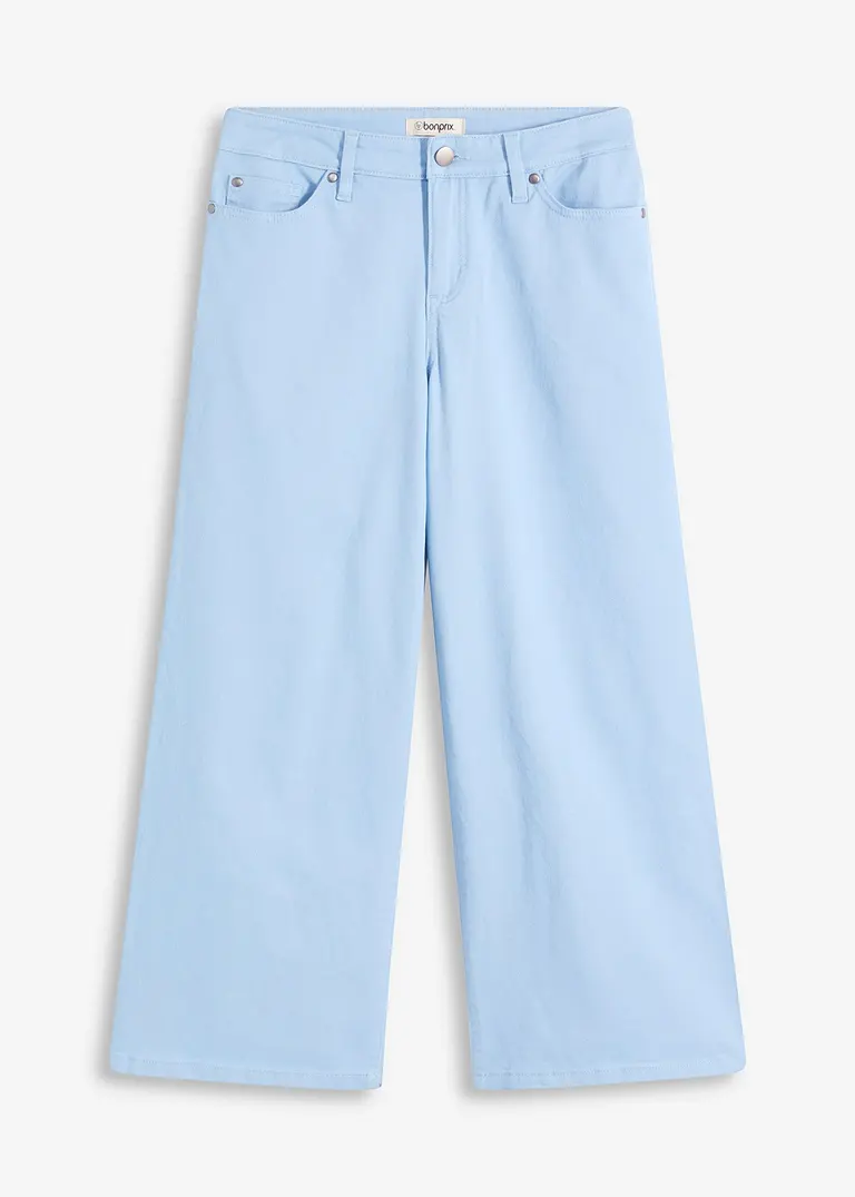 Culotte aus elastischem Baumwoll-Mix in blau von vorne - bonprix
