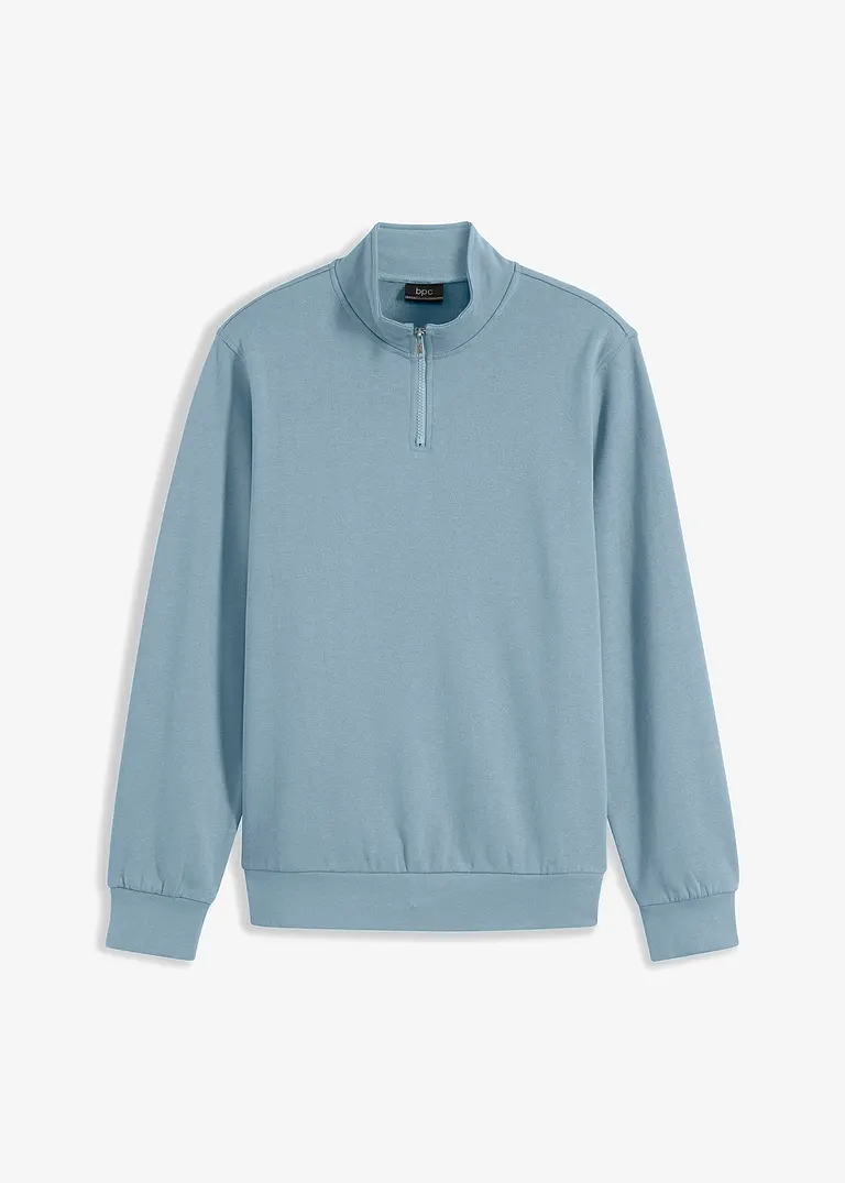 Sweatshirt mit Troyerkragen in lila von vorne - bonprix