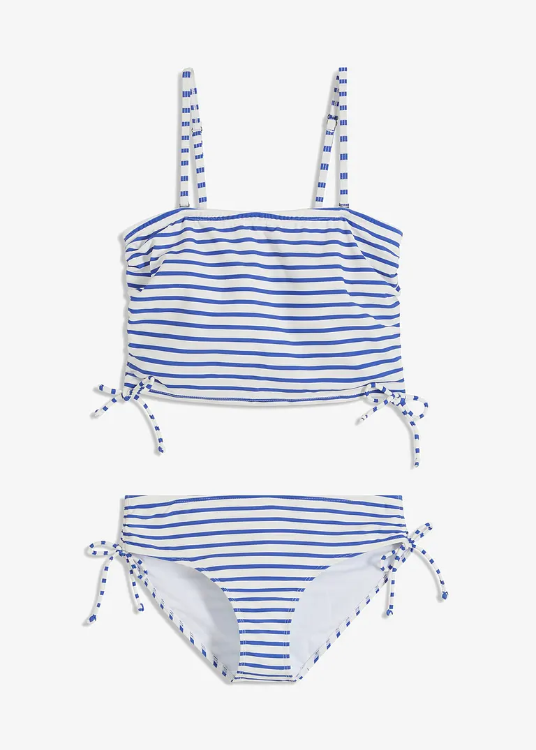 Bandeau-Bikini (2-tlg.Set) mit abnehmbaren Trägern in weiß von vorne - bonprix