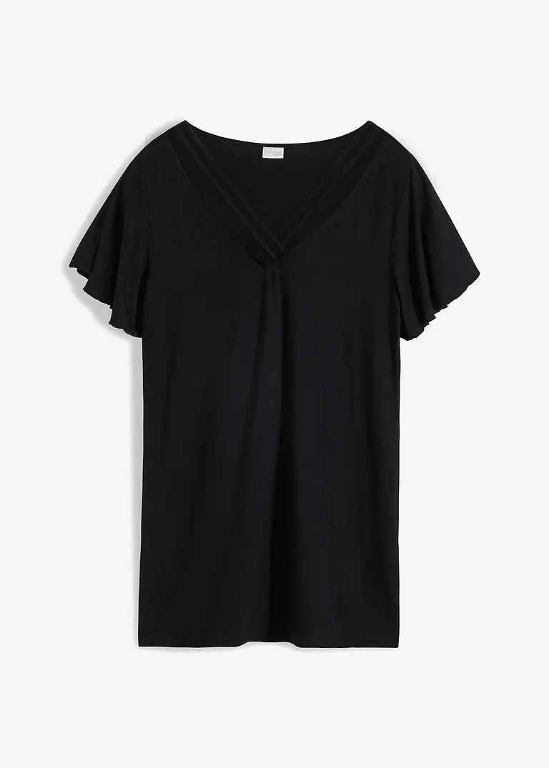 Shirt mit Straps in schwarz von vorne - bonprix