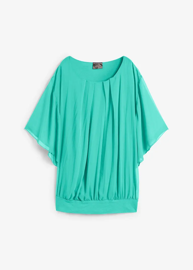 Chiffonbluse mit Untertop in grün von vorne - bonprix