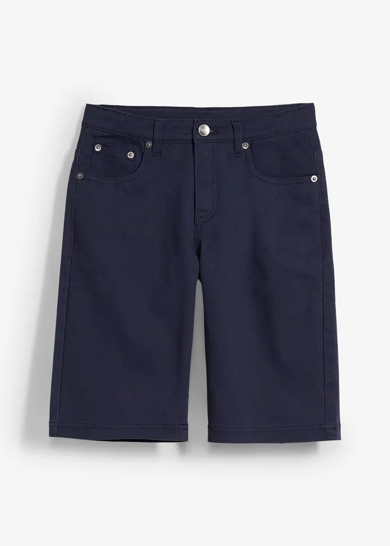 Stretch-Bermuda, Classic Fit in blau von vorne - bonprix