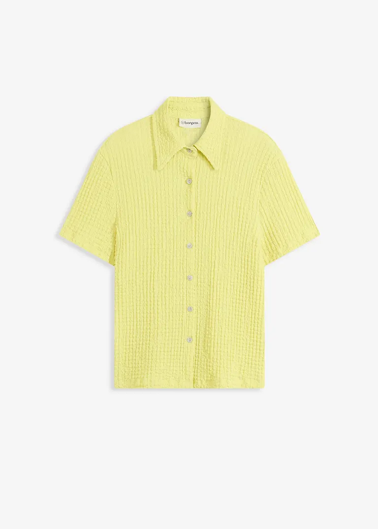 Shirtbluse mit Struktur in gelb von vorne - bonprix