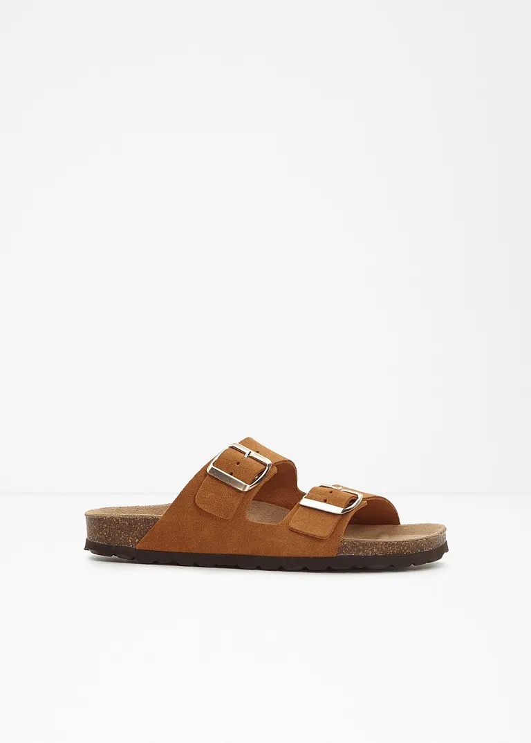 Pantolette aus Leder in braun - bonprix