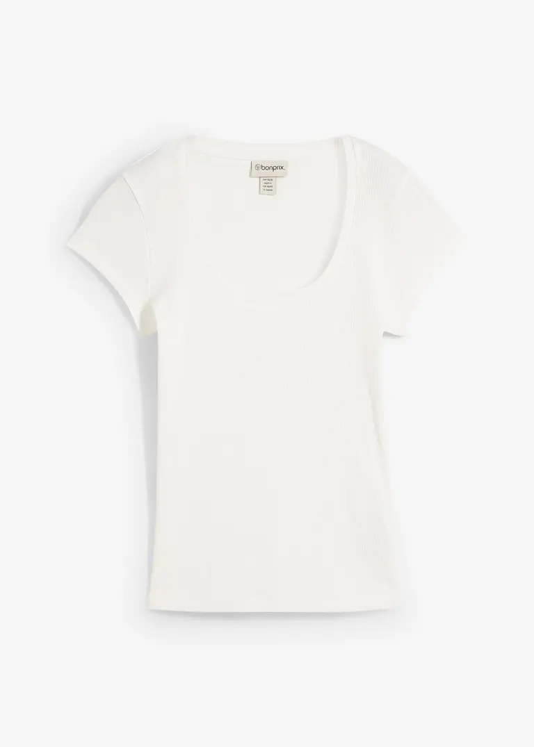 T-Shirt aus reiner Bio-Baumwolle in weiß von vorne - bonprix