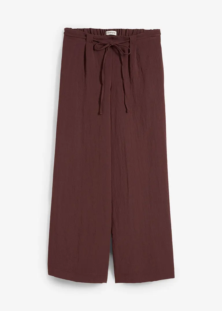 Culotte aus fließendem Viskose-Mix in braun von vorne - bonprix