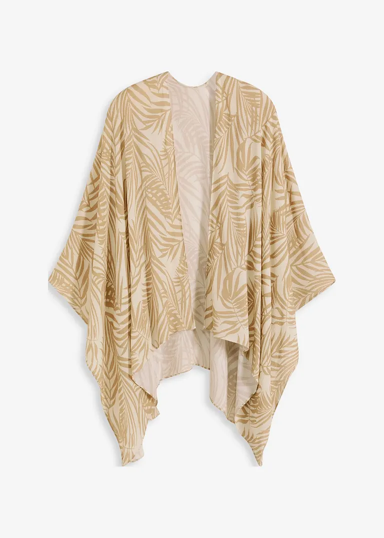 Poncho in beige von vorne - bonprix